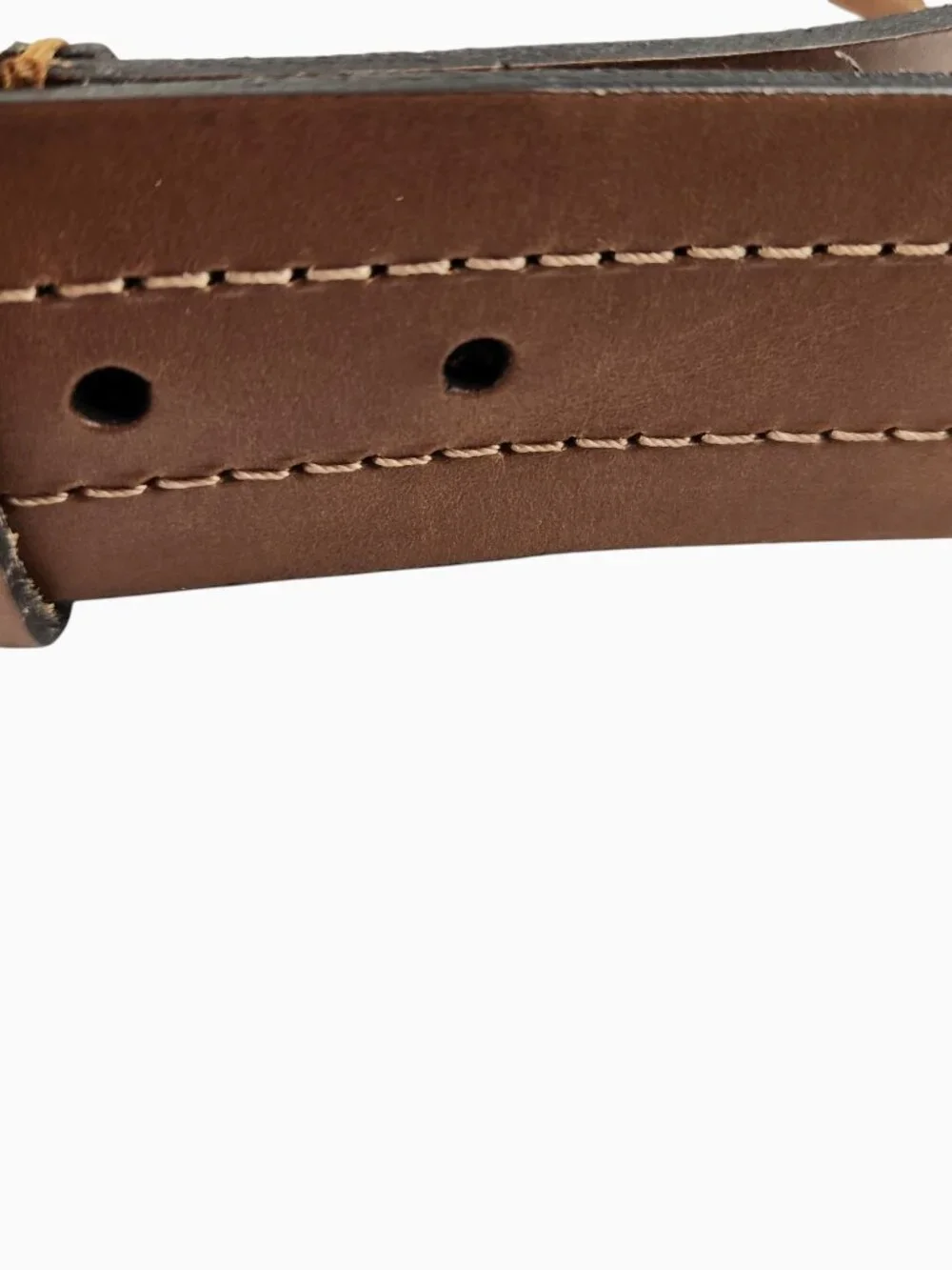 Montauk Leather Co. Brown Leather Belt Made in USA Silver Buckle Size 46 NWT